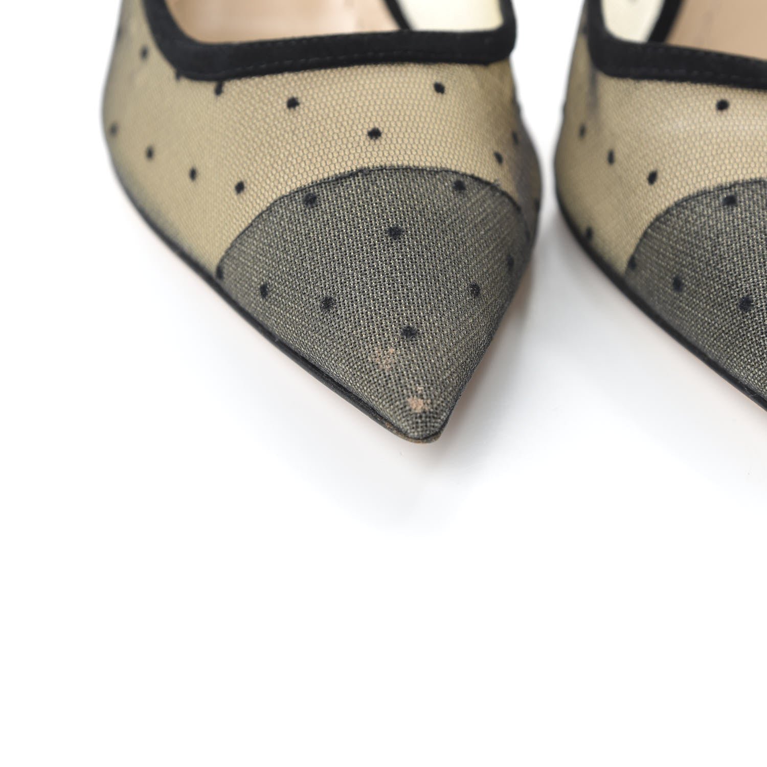Christian Dior Mesh Plumetis Tulle D-Moi Pumps 37.5 Black 8 of 9