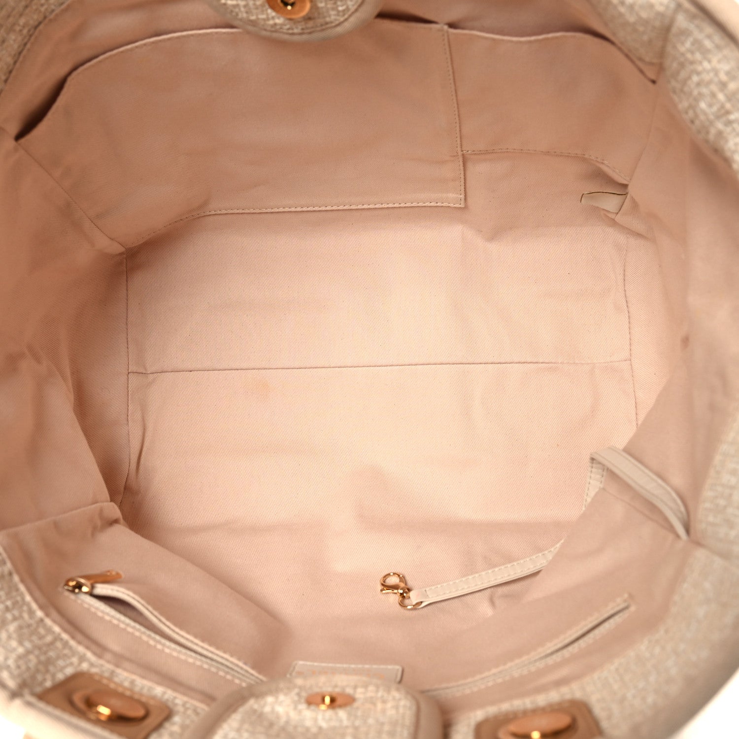 Chanel Canvas Medium Deauville Tote Light Beige 5 of 10