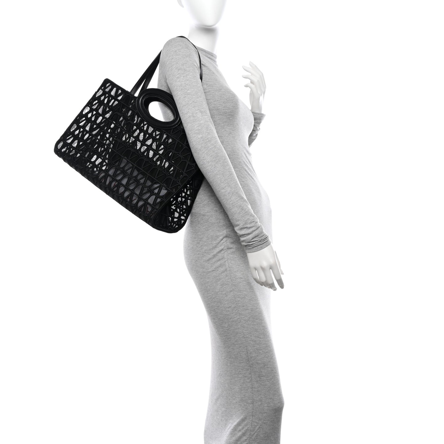 Toile Mesh Iconographe Goatskin Le Troisieme Shopping Bag Black