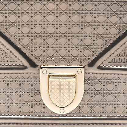Christian Dior Metallic Patent Micro-Cannage Diorama Wallet on Chain Pouch Gold 20 of 20