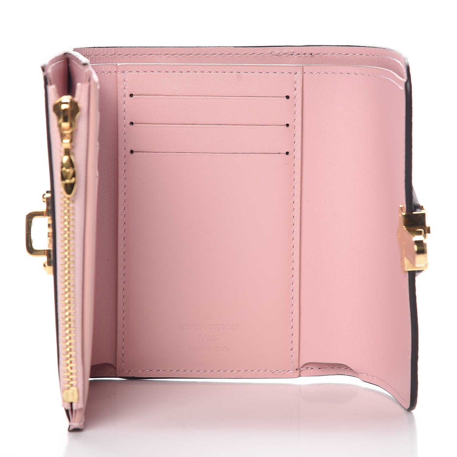 Louis Vuitton Patent Calfskin Monogram Cherrywood Compact Wallet Rose Ballerine 5 of 7