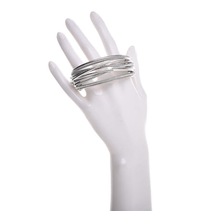 David Yurman Sterling Silver Wide Crossover Cuff Bracelet 2 of 5