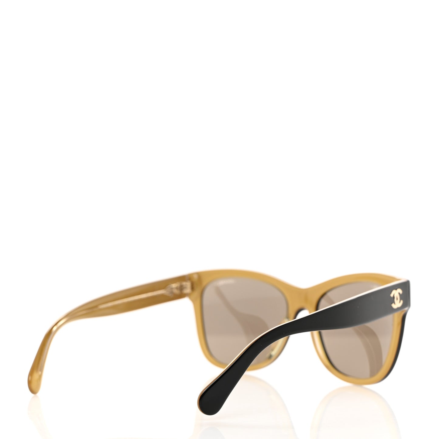 Acetate Mirrored Runway Square Sunglasses 5380 Black Gold