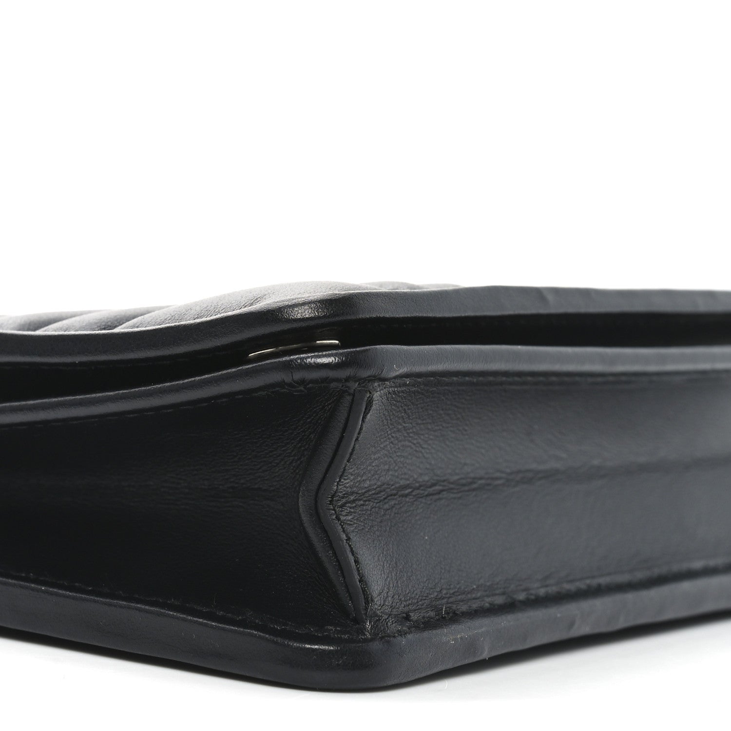 Prada Soft Calfskin Impunture Diagramme Chain Wallet Black 7 of 9