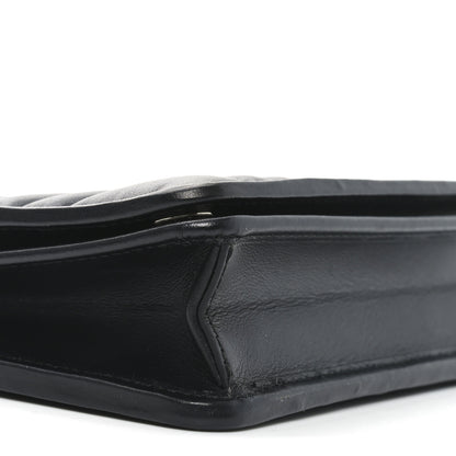 Prada Soft Calfskin Impunture Diagramme Chain Wallet Black 7 of 9