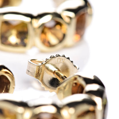 David Yurman 18K Yellow Gold Citrine Smoky Quartz Peridot Cushion Capri Eternity Hoop Earrings 4 of 4