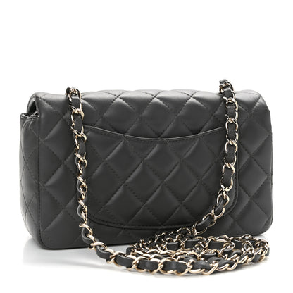 Chanel Lambskin Quilted Mini Rectangular Flap Dark Grey 3 of 11