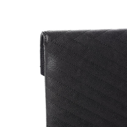 Chanel Calfskin Chevron Quilted Small Envelope Clutch Black 8 of 9