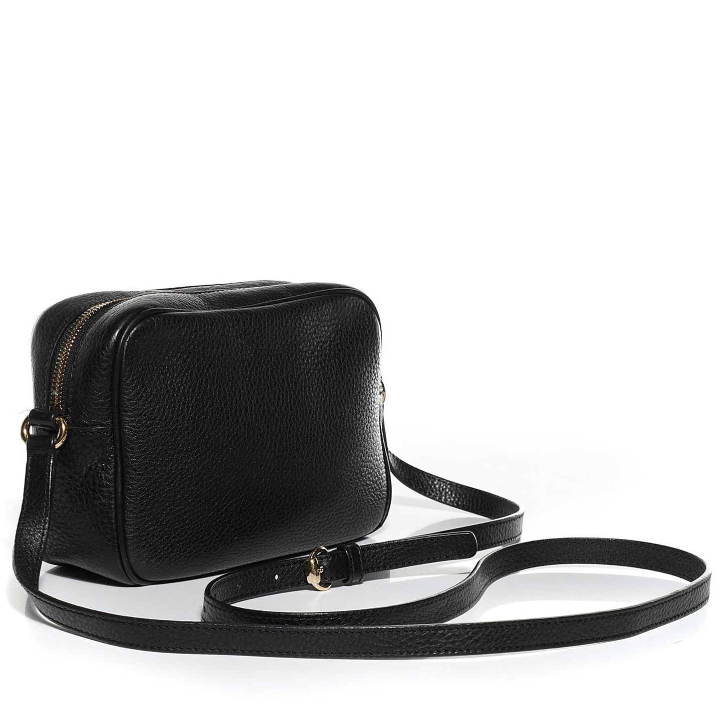 Pebbled Calfskin Small Soho Disco Bag Black