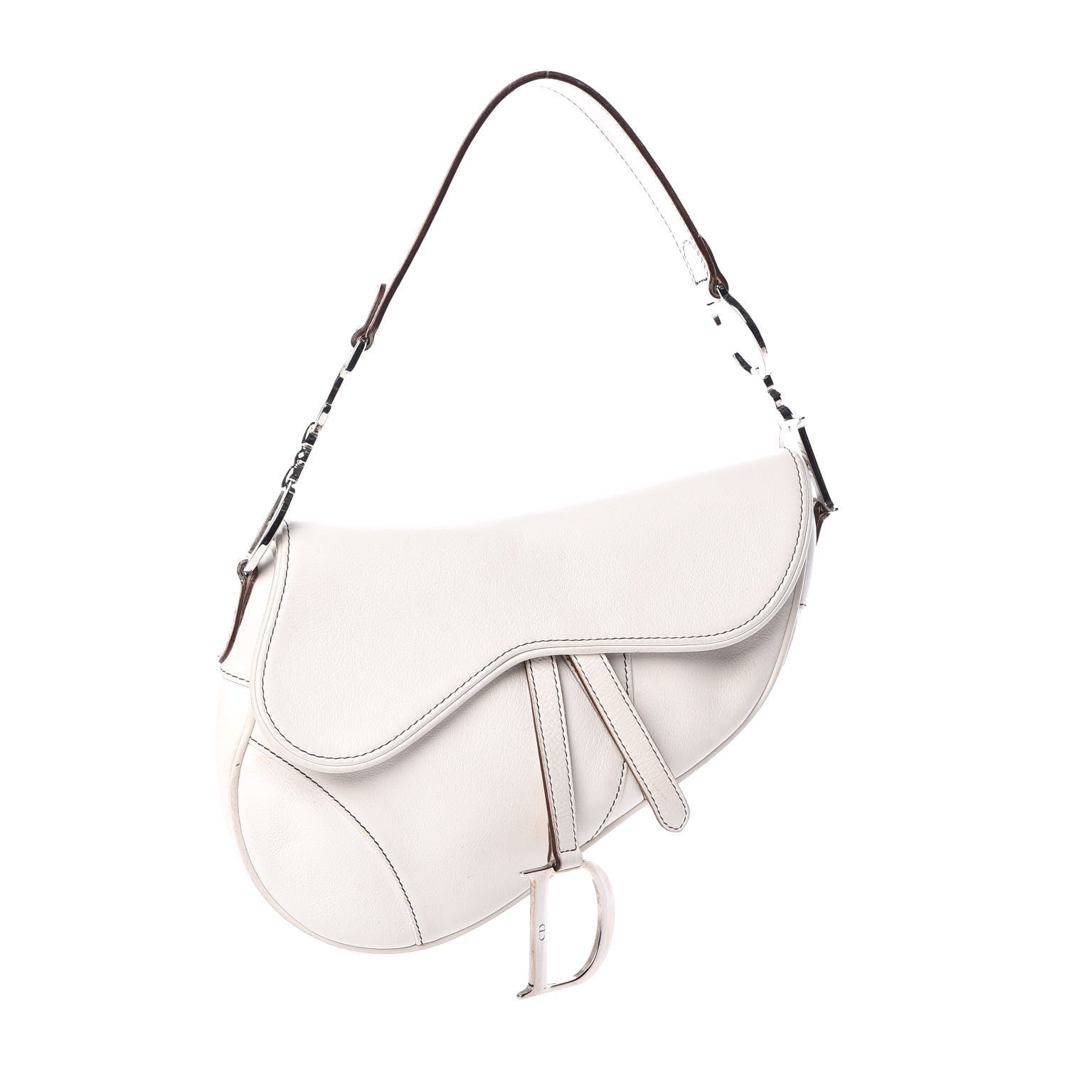 Christian Dior Calfskin Saddle Bag White 1 of 14