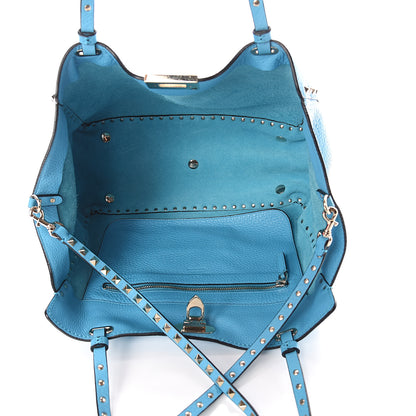 Valentino Garavani Pebbled Calfskin Medium Rockstud Tote Parrot 4 of 8