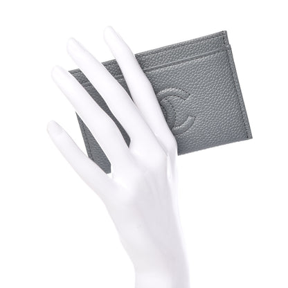 Chanel Caviar Timeless CC Card Holder Wallet Grey 2 of 8