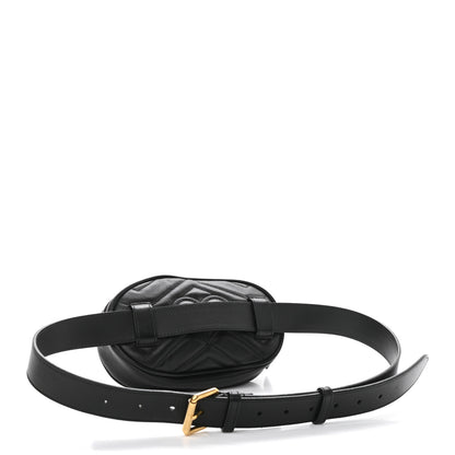 Gucci Calfskin Matelasse GG Marmont Belt Bag 95 38 Black 3 of 15