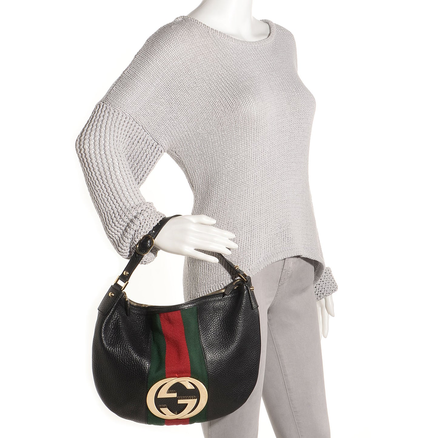 Leather Web Blondie Hobo Black