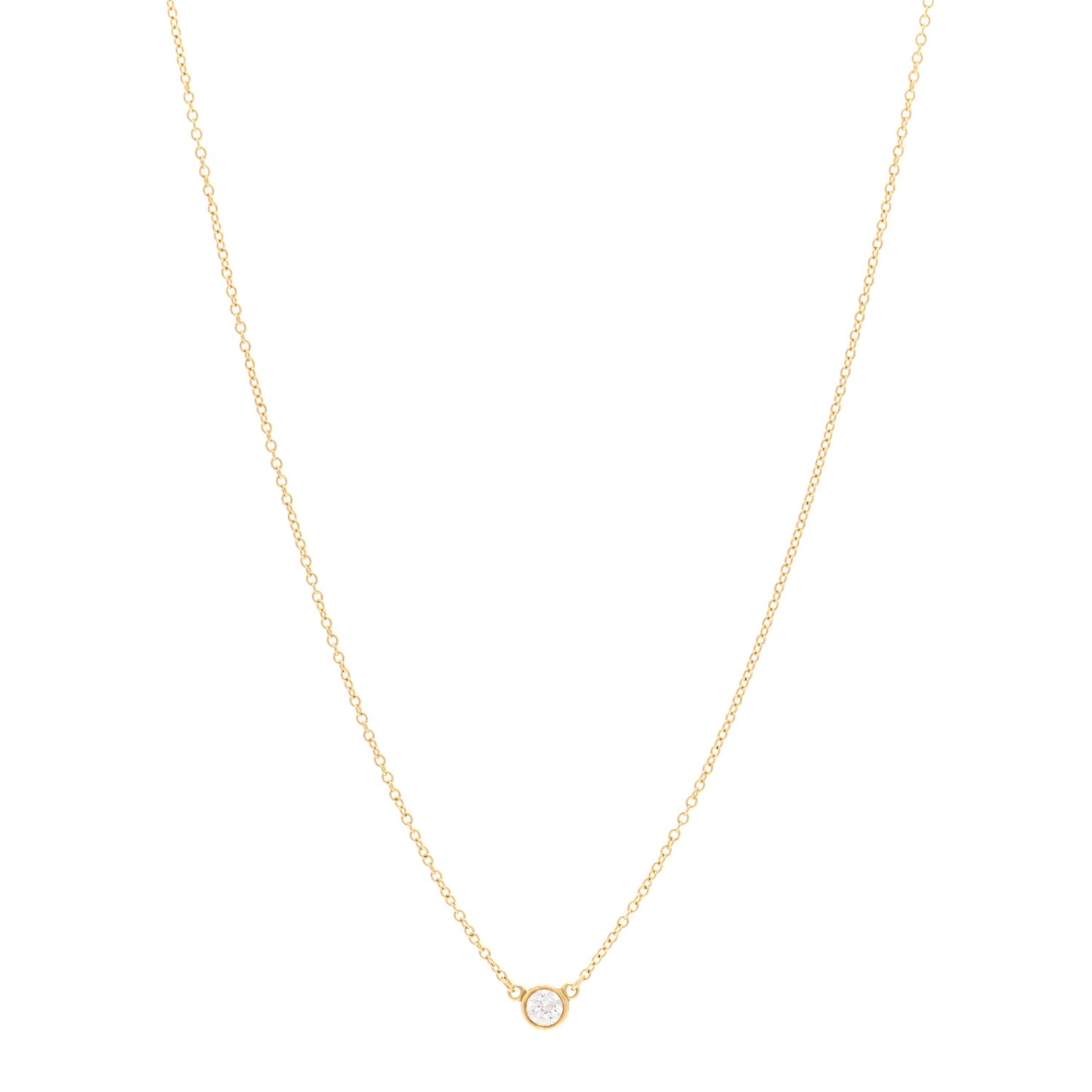 18K Yellow Gold Diamond .17ct Elsa Peretti Diamonds by the Yard Pendant Necklace