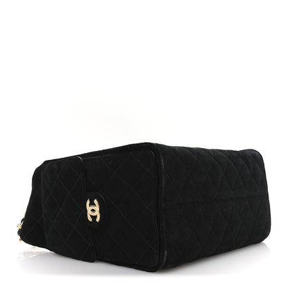 Chanel Suede Quilted Small Chanel 25 Handbag Black 4 of 11