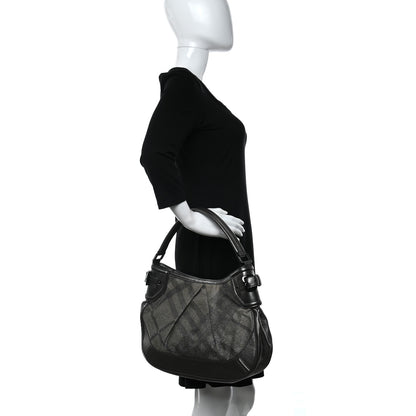 Burberry Shimmer Check Fairby Hobo Pewter 3 of 11