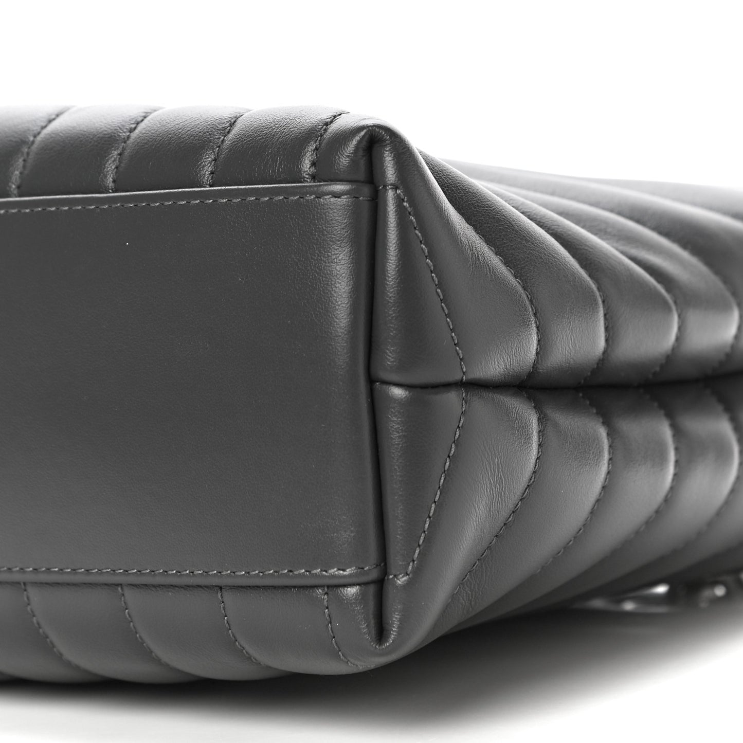 Calfskin Y Quilted Monogram Small Loulou Shopper Grey