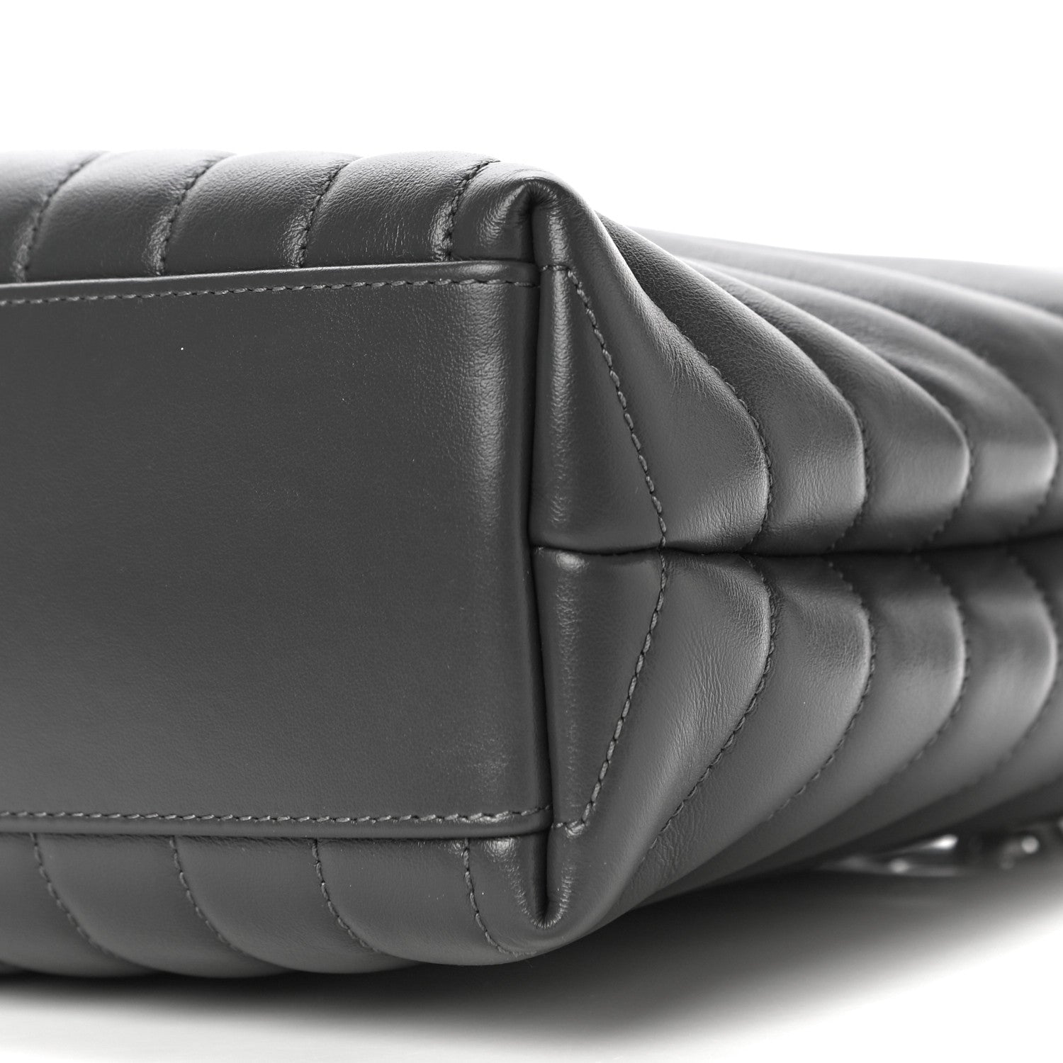 Saint Laurent Calfskin Y Quilted Monogram Small Loulou Shopper Grey 9 of 9