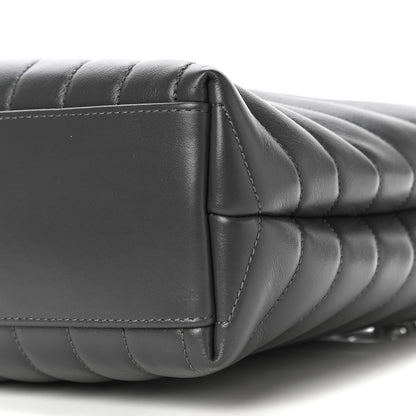 Saint Laurent Calfskin Y Quilted Monogram Small Loulou Shopper Grey 9 of 9