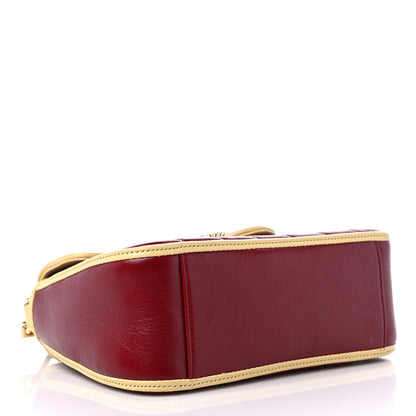 Gucci Azalea Calfskin Matelasse Diagonal Mini Torchon GG Marmont Top Handle Shoulder Bag Blue Agata New Cherry Red Butter 4 of 10