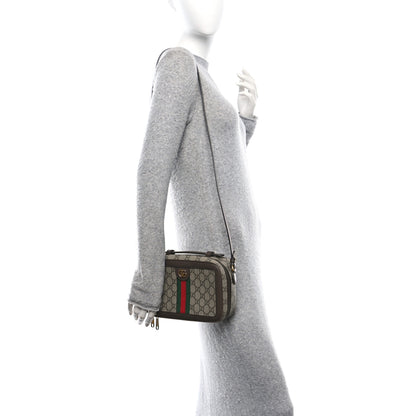 Gucci GG Supreme Monogram Web Small Ophidia Top Handle Shoulder Bag Brown 2 of 11