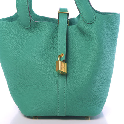 Hermes Taurillon Clemence Picotin Lock 18 PM Vert Verone 8 of 11