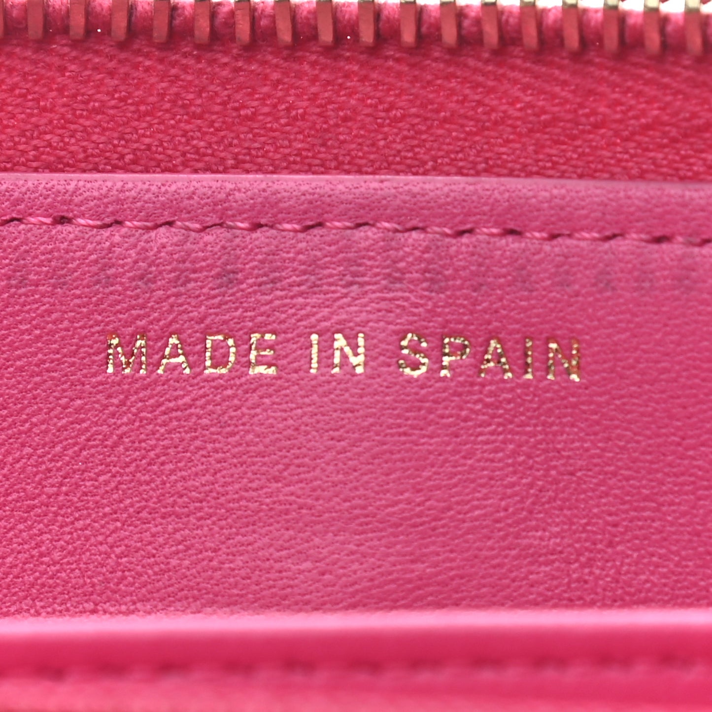 Lambskin Quilted Large Gusset Zip Around Wallet Pink