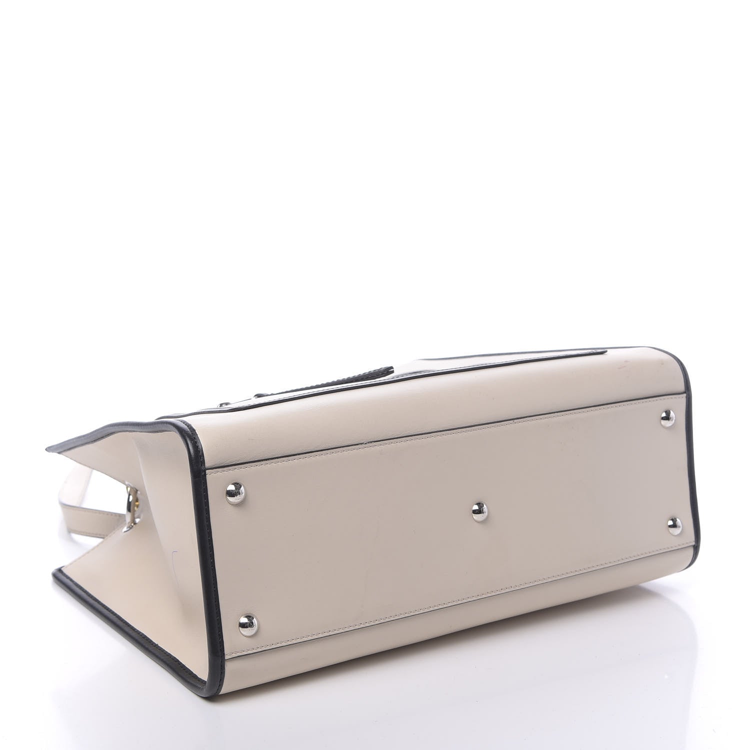 Fendi Vitello Century Opaco F is Fendi Bi-Color Regular Runaway Satchel Camelia Black 5 of 16