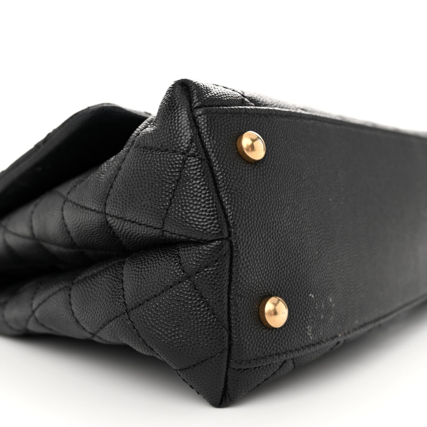 Chanel Caviar Lizard Embossed Quilted Small Coco Handle Flap Black 9 of 17