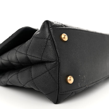 Chanel Caviar Lizard Embossed Quilted Small Coco Handle Flap Black 9 of 17