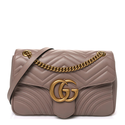 Gucci Calfskin Matelasse Medium GG Marmont Shoulder Bag Porcelain Rose 1 of 10