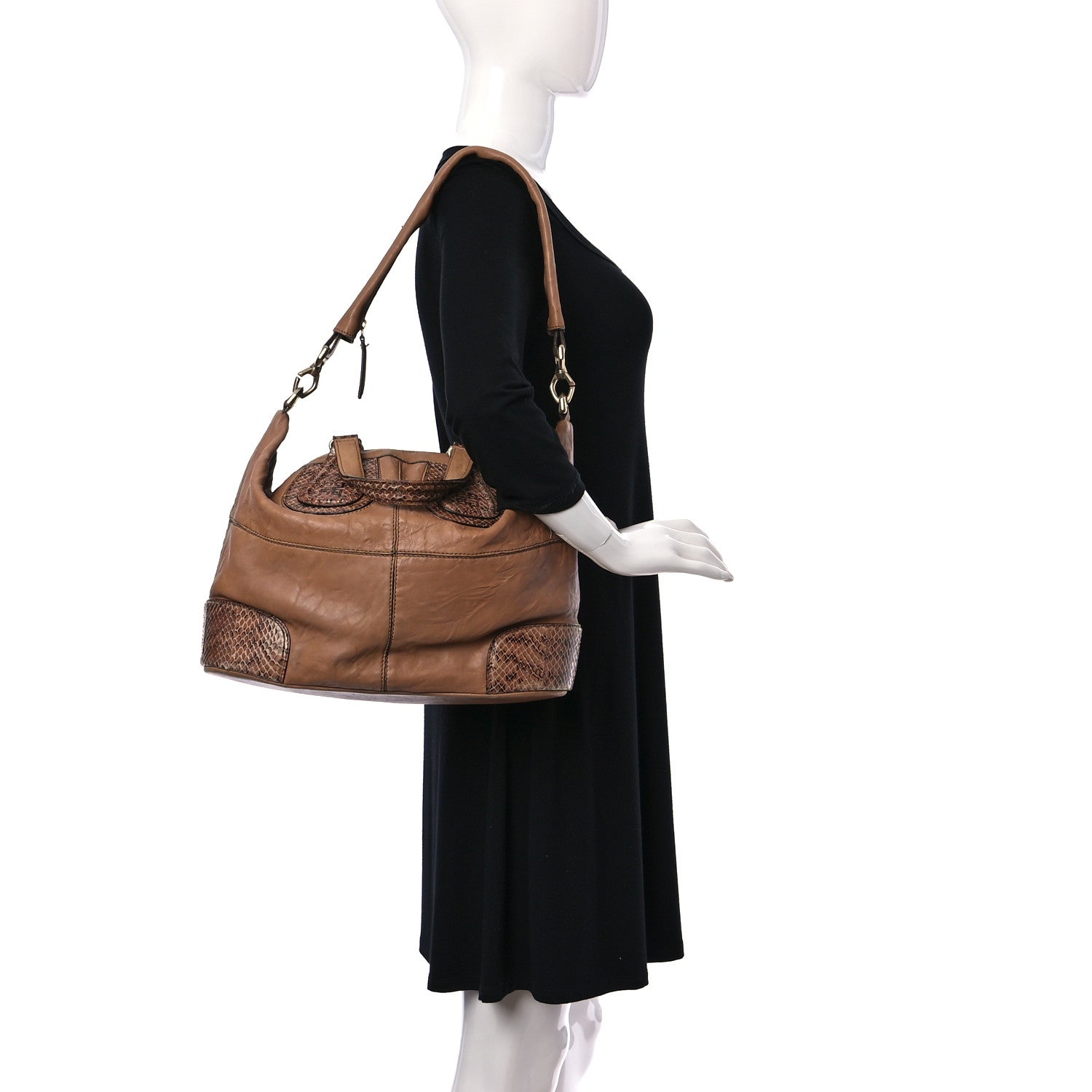 Givenchy Lambskin Python Trim Medium Nightingale 3 of 24