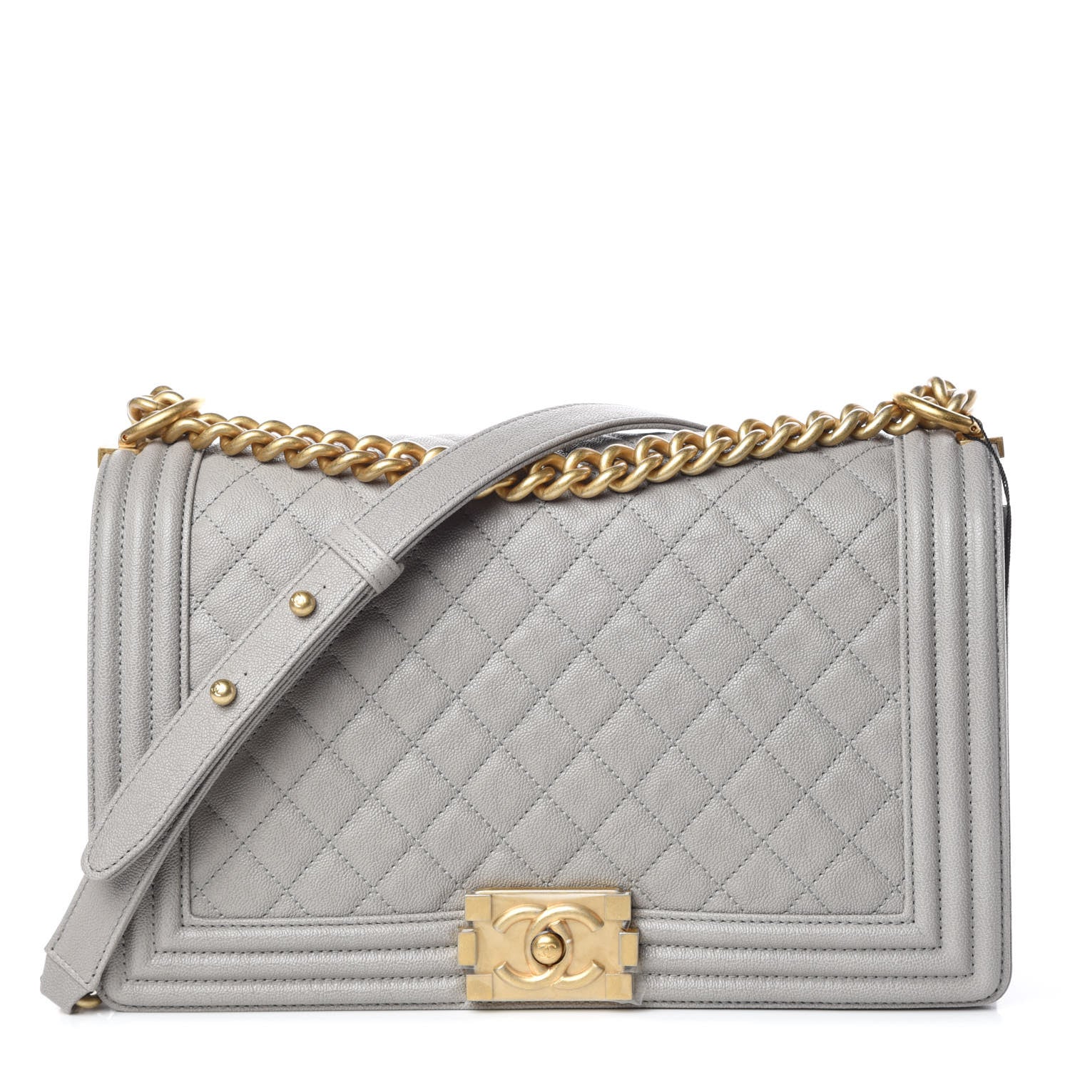 Chanel Caviar Quilted New Medium Boy Flap Grey 1 of 10