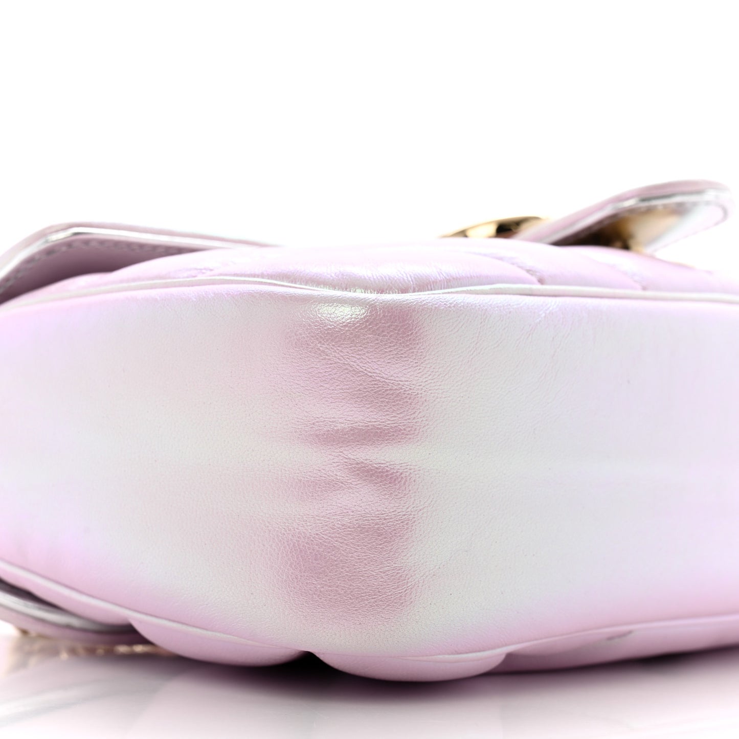 Iridescent Nappa Chevron Matelasse Small GG Marmont Shoulder Bag Iridescent Escape Pink