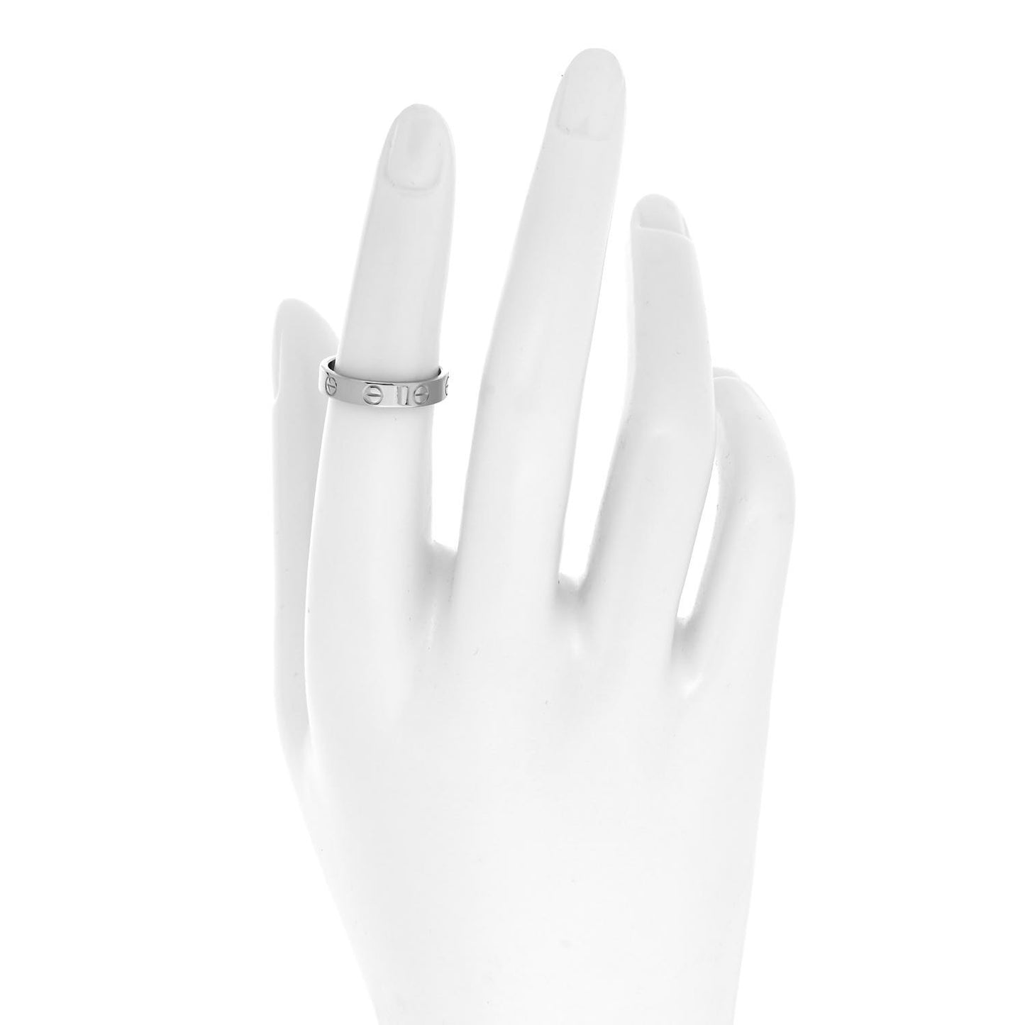 18K White Gold 3.5mm LOVE Wedding Band Ring 50 5.25