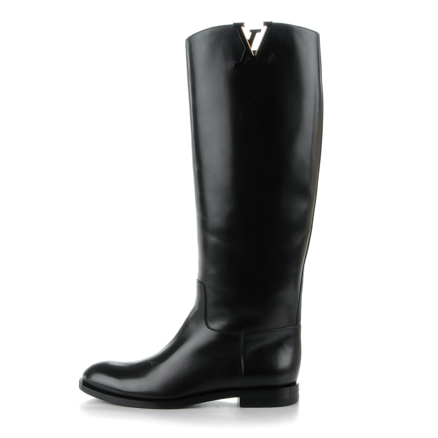 Louis Vuitton Heritage Flat High Boots 35.5 Black 1 of 9