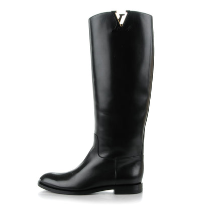 Louis Vuitton Heritage Flat High Boots 35.5 Black 1 of 9