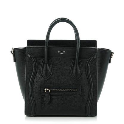Celine Drummed Calfskin Nano Luggage Black 1 of 8