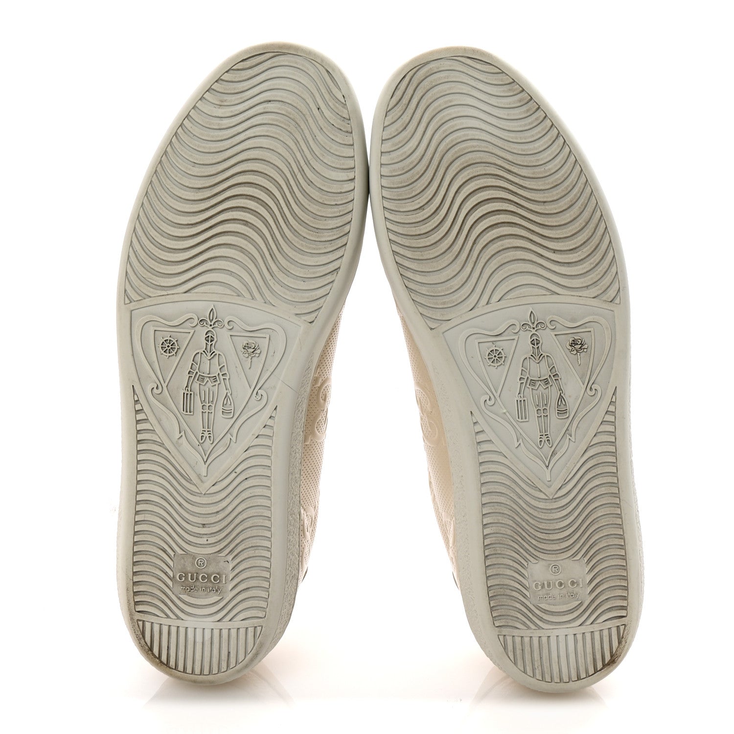 Gucci Calfskin GG Tennis Embossed Womens Ace Sneakers 39 Mystic White 6 of 10