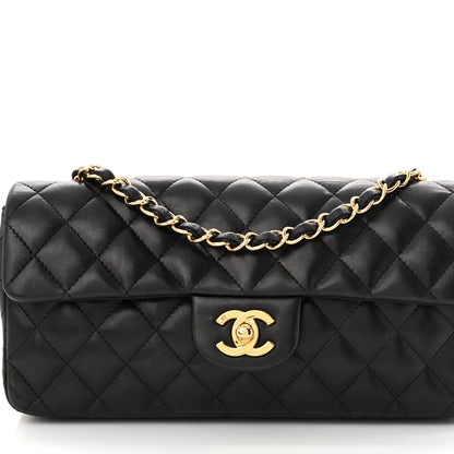 Chanel Lambskin Quilted East West Flap Black 8 of 12