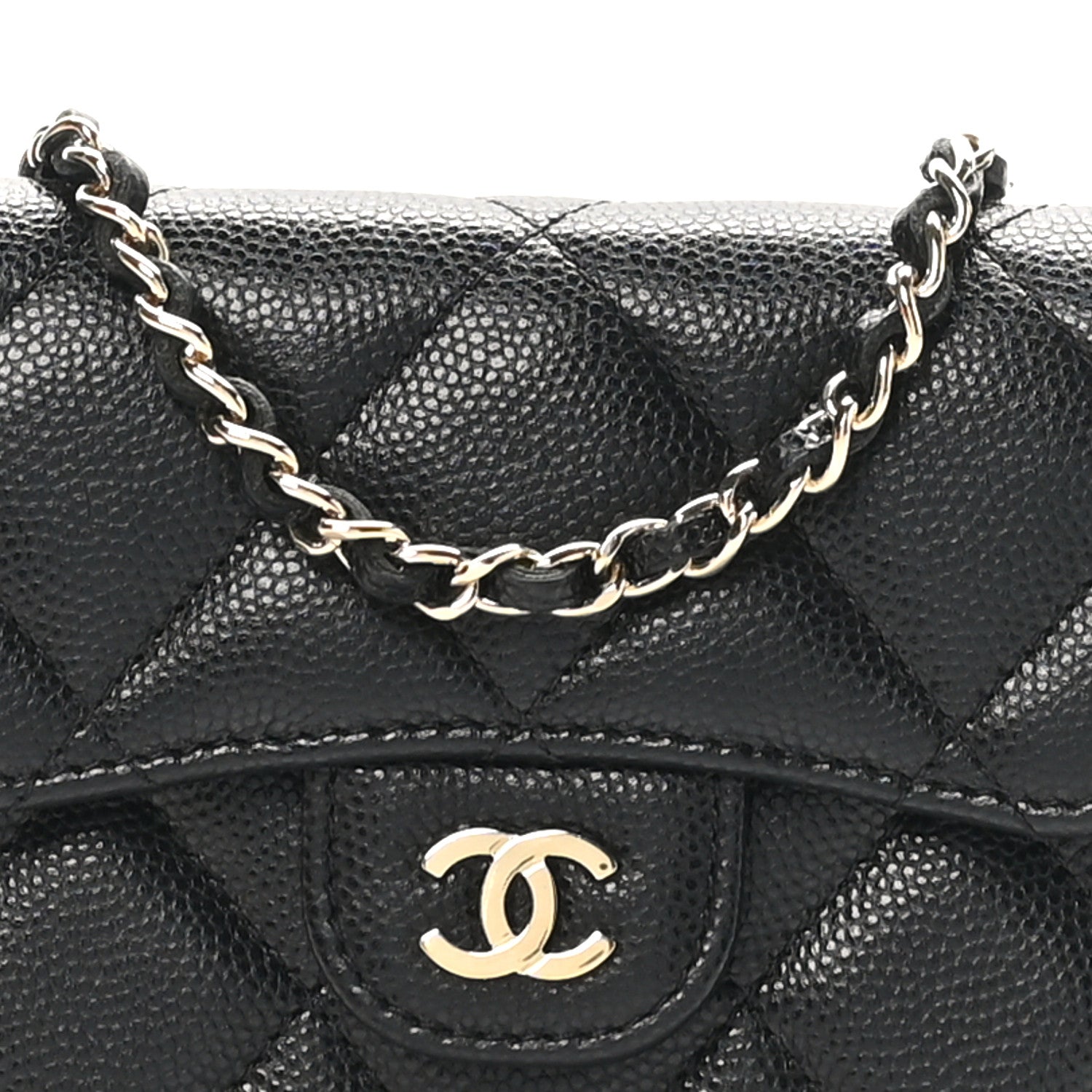 Chanel Caviar Quilted Flap Card Holder On Chain Black 9 of 12