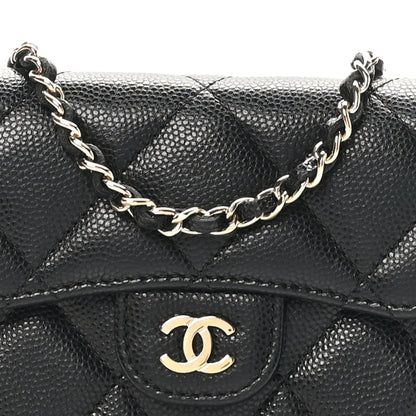 Chanel Caviar Quilted Flap Card Holder On Chain Black 9 of 12