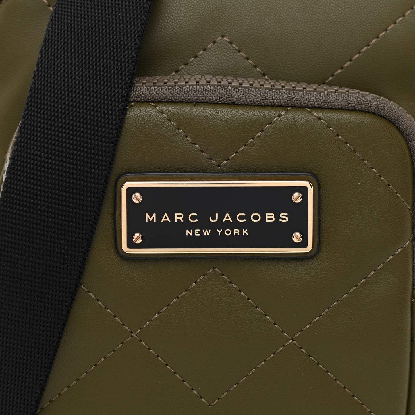 Calfskin Quilted North South Crossbody Olive Green