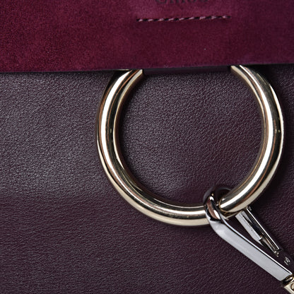 Chloe Suede Calfskin Medium Faye Shoulder Bag Dark Purple 12 of 17