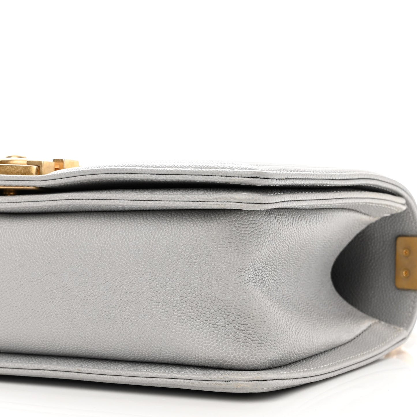 Caviar Quilted Medium Boy Flap Light Grey