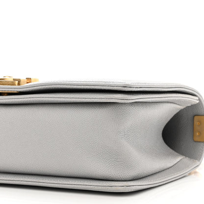 Chanel Caviar Quilted Medium Boy Flap Light Grey 10 of 10