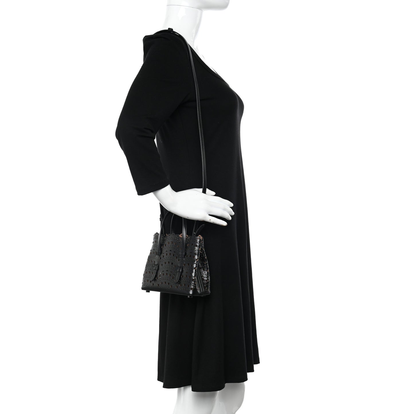 Calfskin Vienne Wave Mina 16 Bag  Black