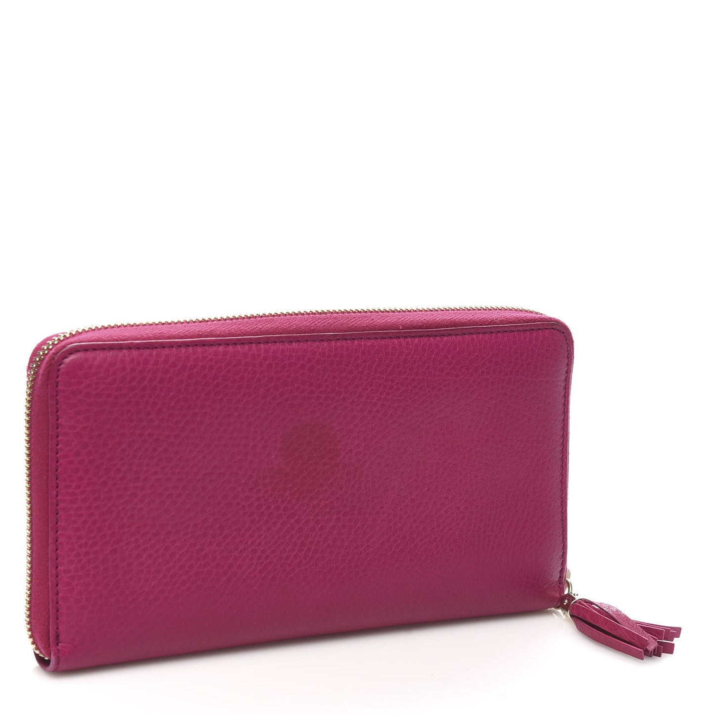 Pebbled Calfskin Soho Zip Around Wallet Bright Bougainvillea