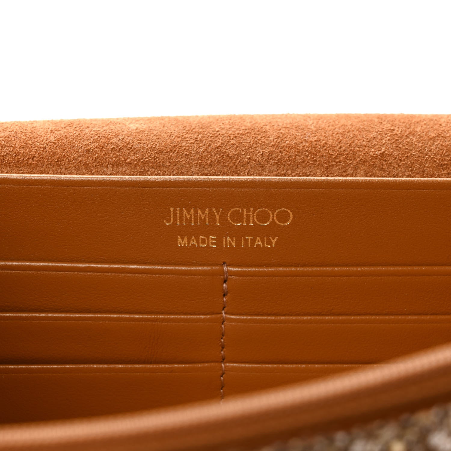 Jimmy Choo Glitter Palace Wallet On Chain Gold 6 of 9